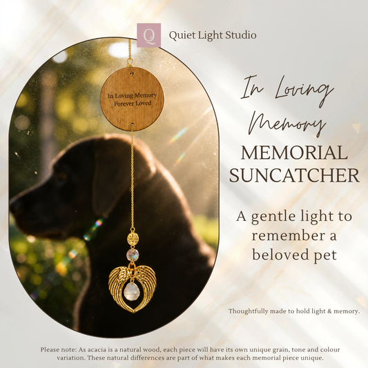 Pet Memorial Suncatcher Australia | Paw Design | Quiet Light Studio π