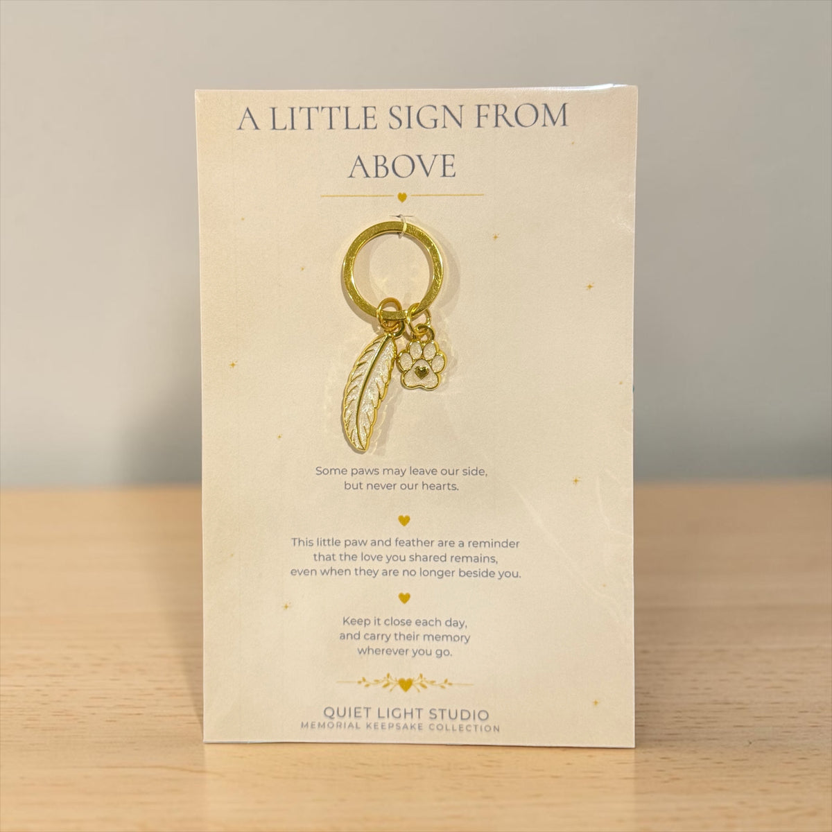 Pet Memorial Keyring | Paw & Feather | A Little Sign From Above