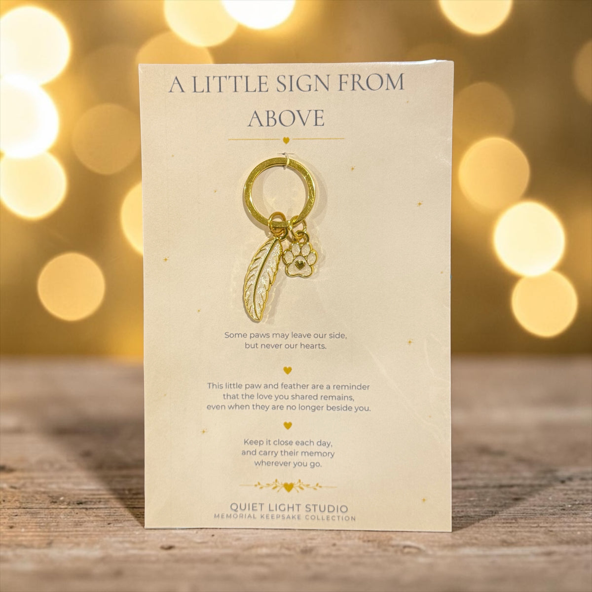 Pet Memorial Keyring | Paw & Feather | A Little Sign From Above
